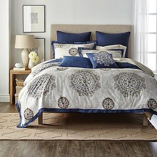 Canadian Living Bon Accord King Duvet Cover in Gold/Blue