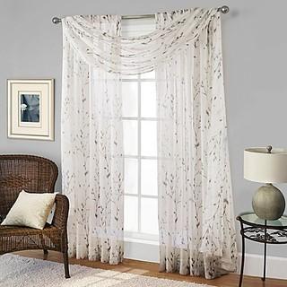 Willow Print Window Curtain Panel 63''