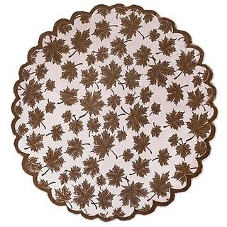 Leaf Lace Table Topper in Brown 40'' x 40''