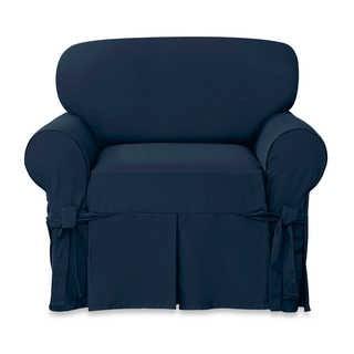 Sure Fit Designer Twill Chair Slipcover in Blue