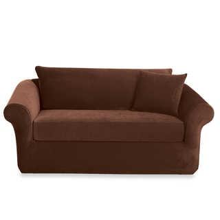 Sure Fit Stretch Sterling 3-Piece Sofa Slipcover in Chocolate 