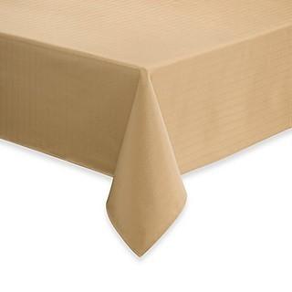 Windsor Stain Resistant 70-Inch x 144-Inch Tablecloth in Gold 