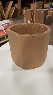7.5x6.5" Cement Round Planter w Decal Terracotta - 2 pcs (s7037175)