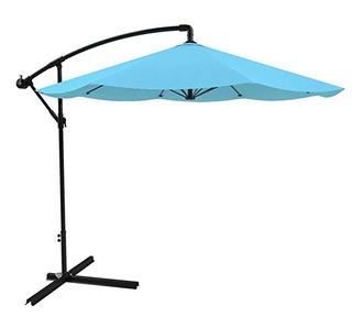 Pure Garden 50-102-B  Offset Aluminum Hanging Patio Umbrella, 10-Feet, Blue