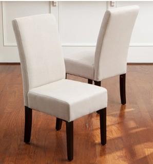 Emilia Natural Fabric Dining Chair (Set of 2) Linen