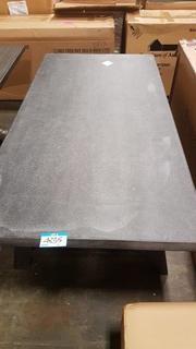 78" Metal Top - Wood Base Dining Table - Dk Grey