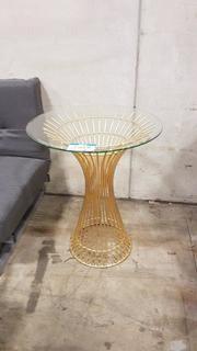 Round Glass 24" Side Table 