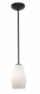 Access Lighting Champagne Bronze Integrated LED Rod Pendant, Opal Shade