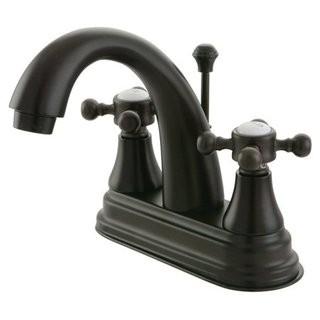Kingston Brass English Vintage Centerset Bathroom Faucet with Brass Pop-Up Drain (KBBB1261) - Blk