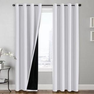 Charlton Home Hosler Insulated Lined Solid Blackout Thermal Grommet Curtain Panels (CHRH4865_28658624_28658632) - White set of 2