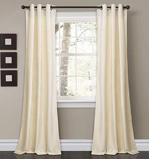 Half Moon - Prima Velvet Solid - Ivory - 38" x 84" grommet Panel - 2 Sets