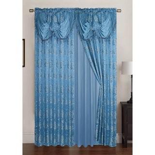 Astoria Grand Andalusia Jacquard Floral/Flower Semi-Sheer Rod Pocket Curtain Panels (ATGD4958_22134214) - Gold - 54" x 84"