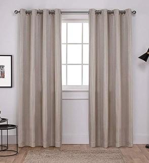 Exclusive home - Grommet Panel - Carling Woven Blackout - 52" x 108" - Linen - 2 sets