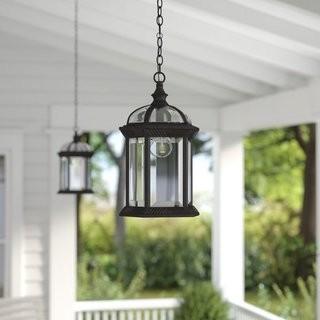 Laurel Foundry Modern Farmhouse Powell 1-Light Outdoor Hanging Lantern (LFMF4318_29613323) - Bronze Rub