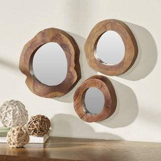 Rosecliff Heights Hoffman 3 Piece Teak Wood Mirror Set (ROHE3952)