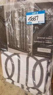 Exclusive Home - Trincity - Grommet Panels - 54"x 84" - 2sets - White/Dk. Grey