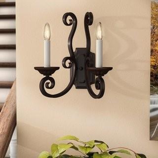 Darby Home Co Amelia 2-Light Candle Wall Light (DRBC8926_19919480) - Blk