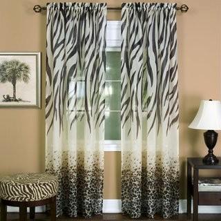 Bloomsbury Market Foshee Animal Print Sheer Rod pocket Single Curtain Panel (BLMT1275_23286663) - Pair