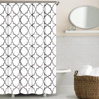 Three Posts Prattsburgh Cotton Shower Curtain (THRE8211_20555964) - Navy - 72" x 72"