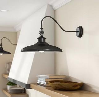 Laurel Foundry Modern Farmhouse Spartansburg 1-Light Wall Sconce (LFMF2535) - Black