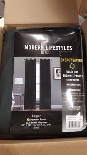 Modern Lifestyes - Logan - 2 Panels - Blk - 40" x 84" - 108848