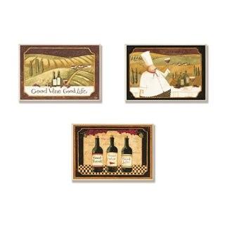 Stupell Industries Good Friends, Wine and Life 3 Piece Wall Plaque Set (SXI1126)