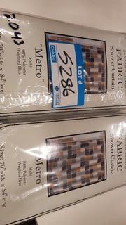 Lot 2 - Extra Long - Fabric Shower Curtains - Metro - 70" x 84"