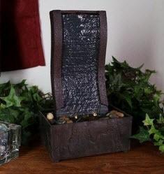 Wildon Home Resin 2 Stream Rock Tabletop Fountain with Light (NHSL1621)