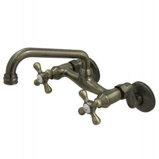 Kingston Brass Double Handle Kitchen Faucet (LBNF1622_29515668) - Satin Brass