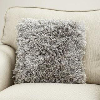 Zipcode Design Shag Throw Pillow (ZIPC3105_17126021) - Silver - 2 Pcs