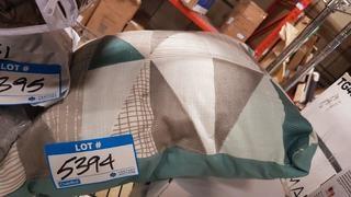 Cloth Throw Pillow - Teal / Wht - 16"