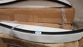 US Pride Furniture Riley Faux Leather Contemporary Bed, California King, White - B8063 - Small Tears & Display worn