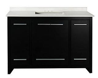 GLACIER BAY Romali 48-inch W 3-Drawer 4-Door Freestanding Vanity Cabinet in Black (1001047907) - NO TOP