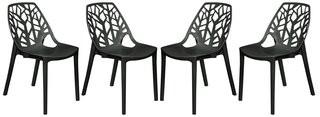 Ivy Bronx Kimonte Stacking Patio Dining Chair (IVYB4796_30285826) - Blk - set of 4