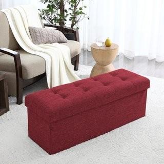 Winston Porter Calleja Upholstered Storage Ottoman (WNSP1663_24783466) - Burgundy