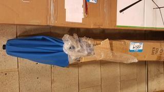 Blue Patio Umbrella - 6' - Missing top Cap 