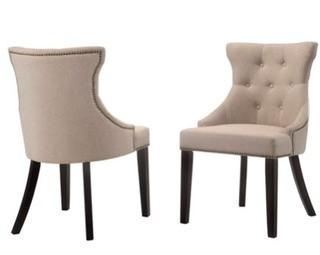 Alcott Hill Haslett Upholstered Dining Chair ALTH7116_26348814) - Set of 2 - Cream