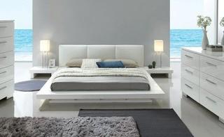 Furniture of America CM7550 Christie High Gloss Low Profile Bed -
