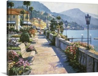 Great Big Canvas 'Bellagio Promenade' Howard Behrens Painting Print (GRWO6323) -27" x 36"