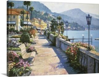 Great Big Canvas 'Bellagio Promenade' Howard Behrens Painting Print (GRWO6323) -27" x 36" 