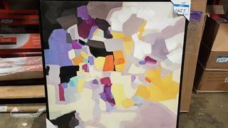 Abstract Print - Multicolor - 38" Square