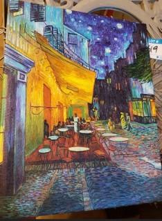 Charlton Home Cafe Terrace at Night' by Vincent Van Gogh Framed Graphic Art Print on Canvas (CHLH2354_15479975) - 18" x 14"