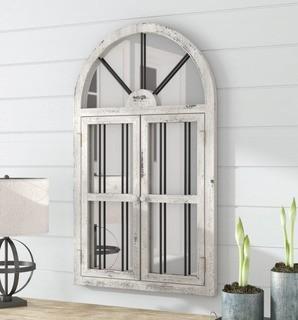 Laurel Foundry Modern Farmhouse Faux Window Wood Wall Mirror (LARK6837)