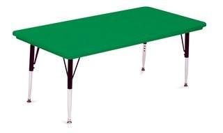 23.625''W x 47.25''L Rectangular Blue Plastic Height Adjustable Activity Table with Grey Top - NO LEGS !!!!!