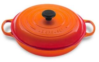  Le Creuset 4.7L Flame Orange Shallow Braiser (32 cm) 
