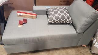 Right Arm - Fabric Chaise lounge chair - Grey / Green