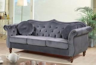 Rosdorf Park Holder Nailhead Chesterfield Sofa (ROSP7189_26209751) - Grey