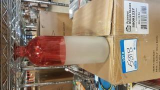 Lot 12 - 3.5" x 10.5" Red Glass Bottles - (CB10-116)