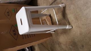 Lot (2) 30" White Metal Bar Stools (CB10-205)