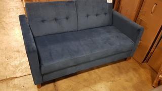 Beverley Furniture Blue Velvet Loveseat